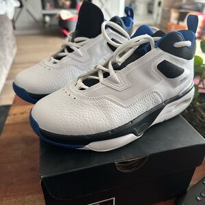 Kids White and Blue Sneakers